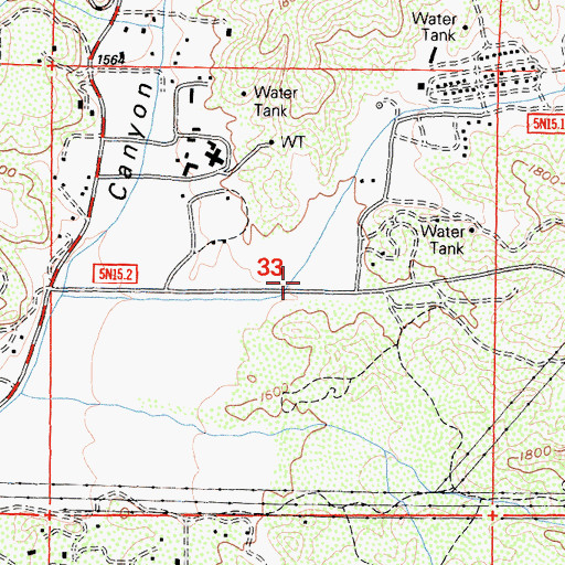 Topographic Map of Vasquez Canyon, CA