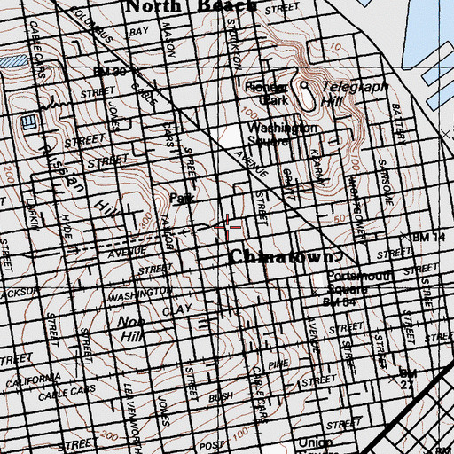 Topographic Map of Times Theatre (historical), CA
