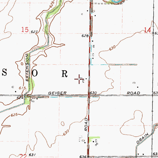 Topographic Map of Greenfield Farms, MI
