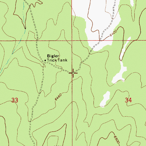 Topographic Map of Bigler Well, AZ