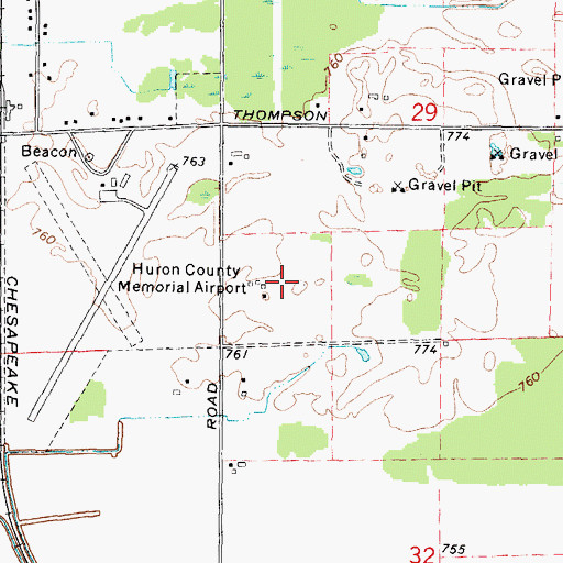 Topographic Map of Rochefort Farm, MI