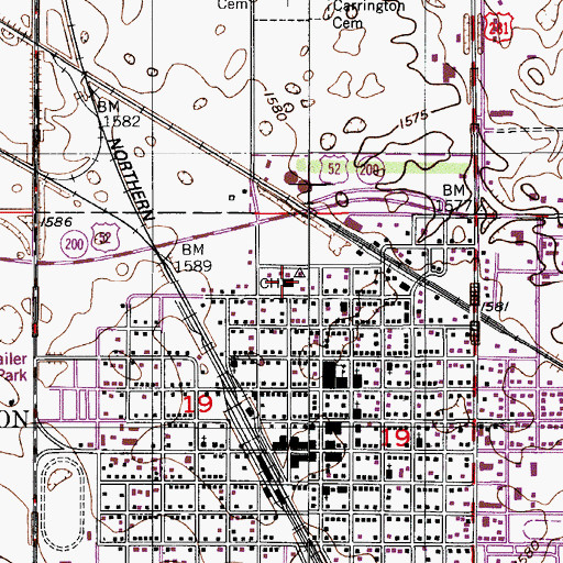 Topographic Map of Foster County Courthouse, ND