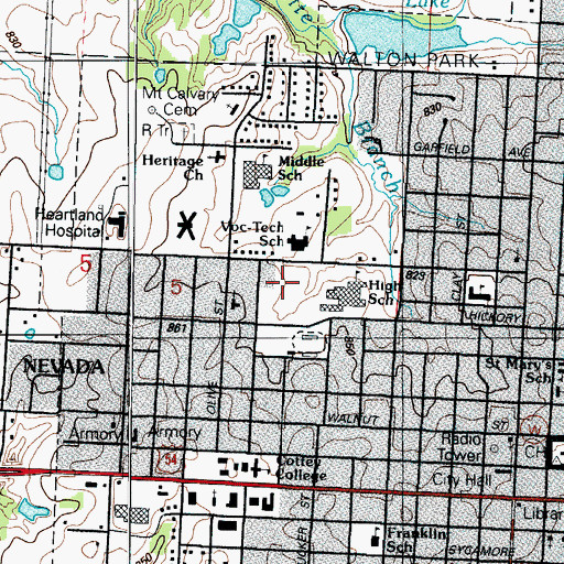 Topographic Map of Truman Elementary School, MO
