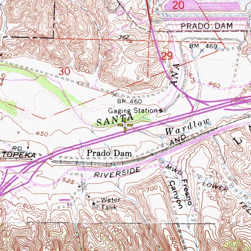 Topographic Map of Wardlow Wash, CA