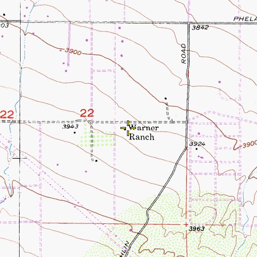 Topographic Map of Warner Ranch, CA