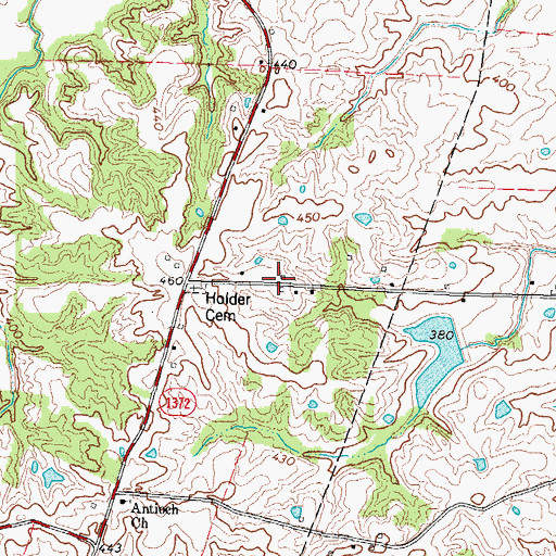 Topographic Map of Antioch (historical), KY
