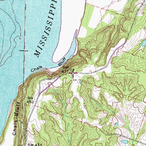 Topographic Map of Bluff, KY
