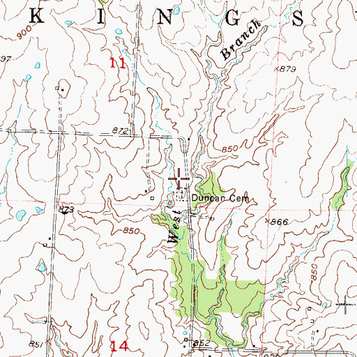 Topographic Map of Duncan School (historical), MO