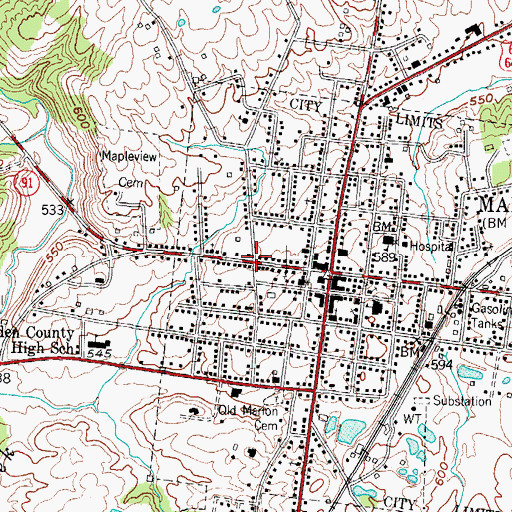 Topographic Map of Judge Thomas Jefferson Nunn Historical Marker, KY