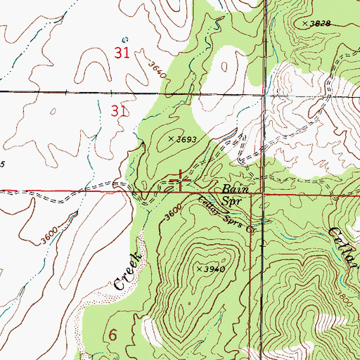 Topographic Map of Cellar Springs Creek, AZ