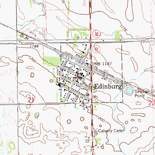 Topographic Map of Edinburg City Hall, ND