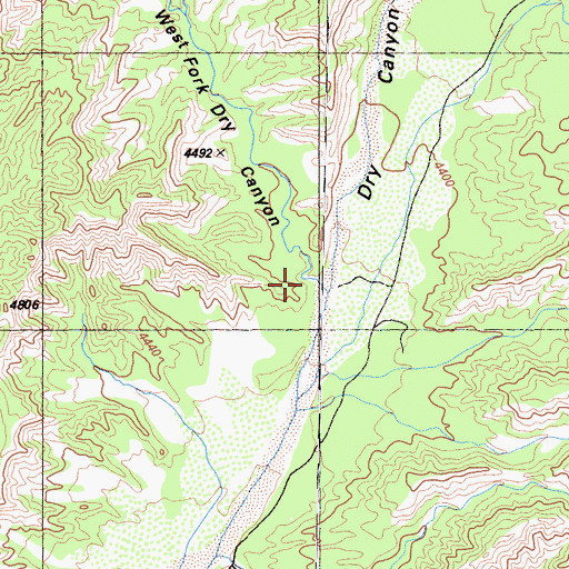 Topographic Map of West Fork Dry Canyon, CA