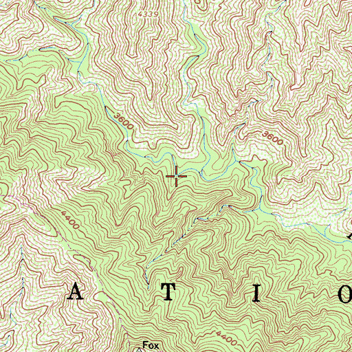 Topographic Map of West Fork Fox Creek, CA