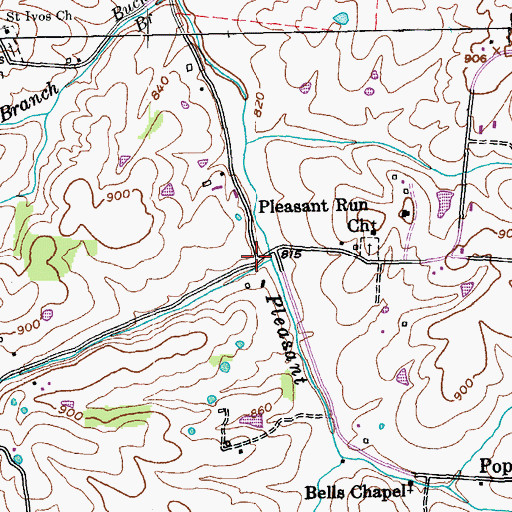 Topographic Map of Sandusky Station Historical Marker, KY