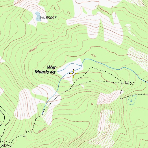 Topographic Map of Wet Meadows, CA