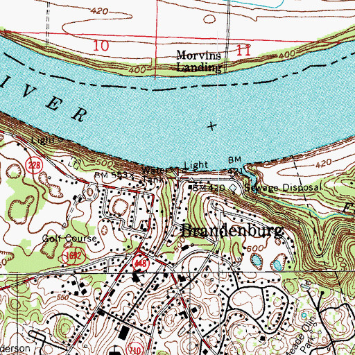 Topographic Map of John Hunt Morgans Crossing Historical Marker, KY