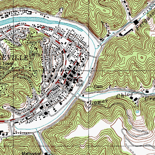 Topographic Map of Pike County Historical Marker, KY