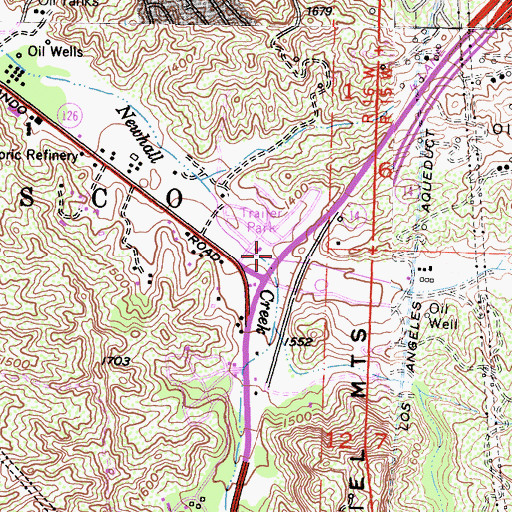 Topographic Map of Whitney Canyon, CA
