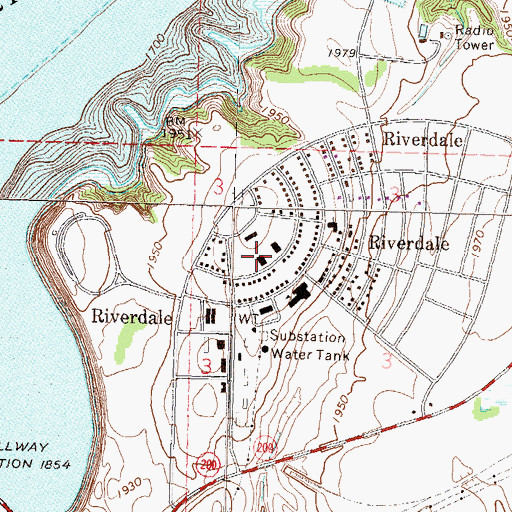 Topographic Map of Riverdale City Hall, ND