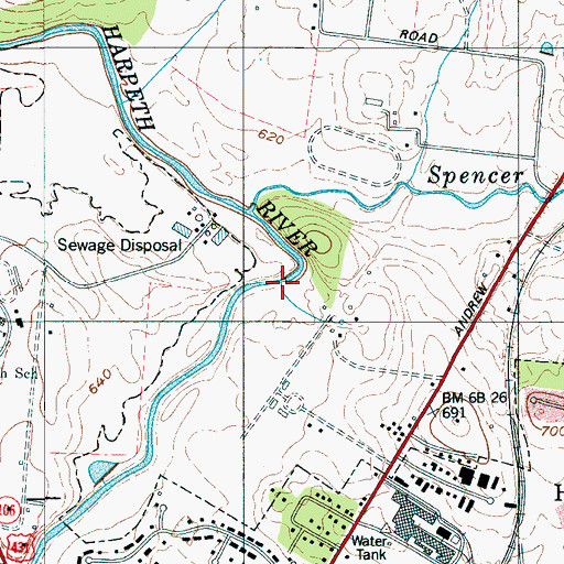 Topographic Map of Harlinsdale Spring Branch, TN