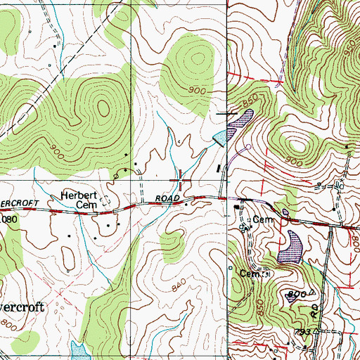 Topographic Map of Herbert Branch, TN