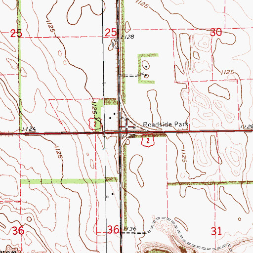 Topographic Map of Larimore Rest Area, ND