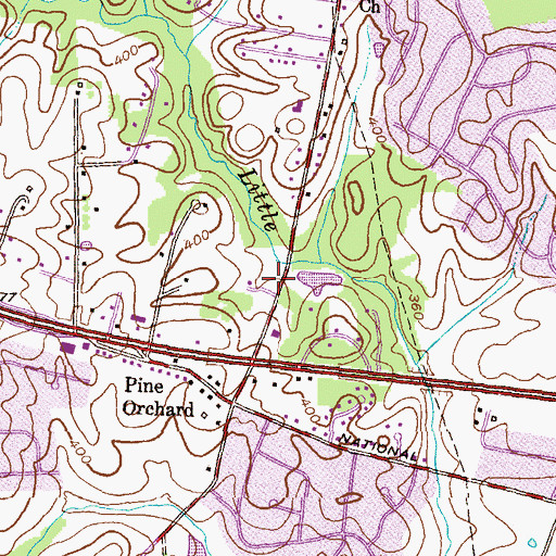 Topographic Map of Channing Memorial Church - Unitarian Universalist, MD