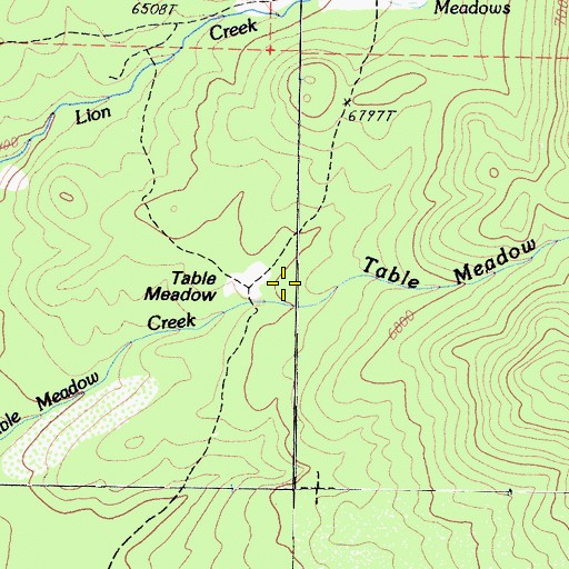 Topographic Map of Table Meadow, CA