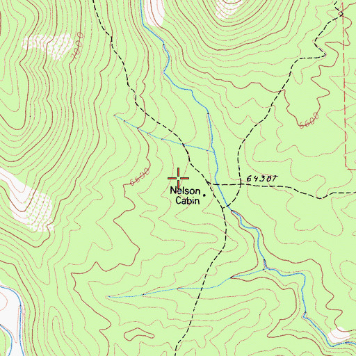 Topographic Map of Nelson Cabin, CA