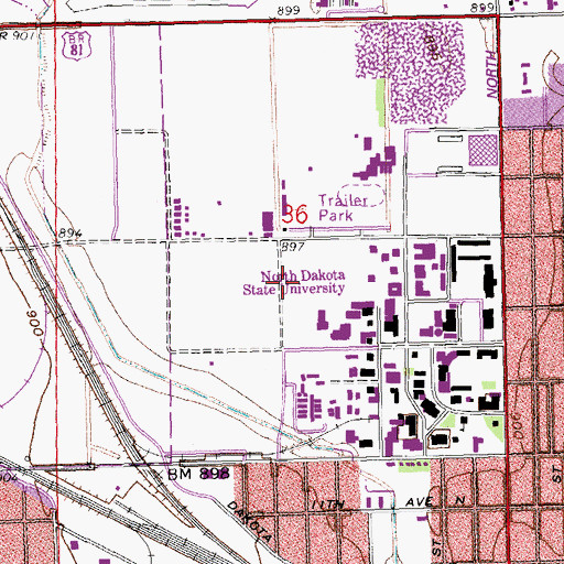 Topographic Map of Living Learning Centers, ND