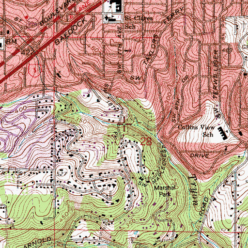 Topographic Map of Owl Creek, OR