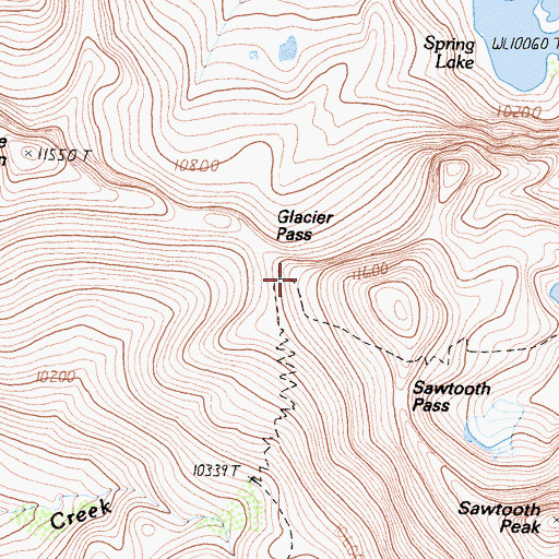 Topographic Map of Glacier Pass, CA