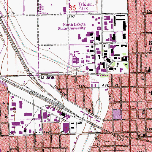 Topographic Map of Criminal Justice and Public Policy Building, ND