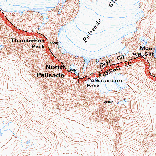 Topographic Map of Polemonium Peak, CA