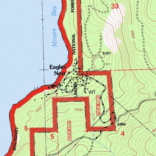 Topographic Map of Eagles Nest, CA