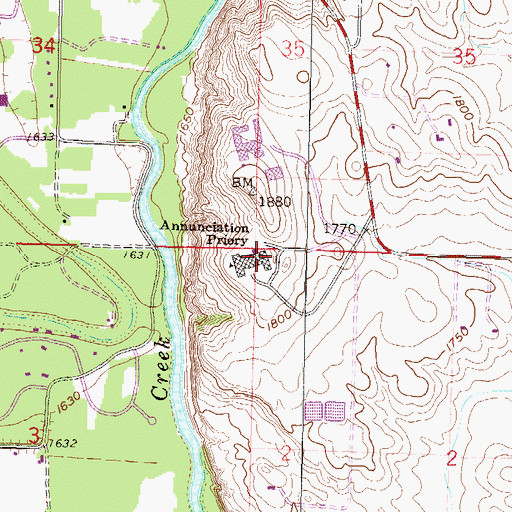 Topographic Map of Boniface Hall, ND