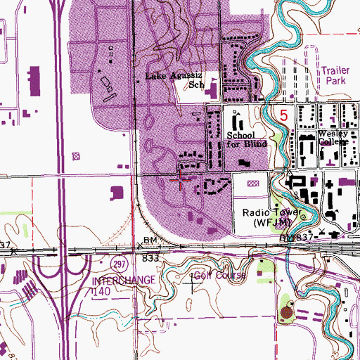 Topographic Map of Virginia Rose Apartments, ND