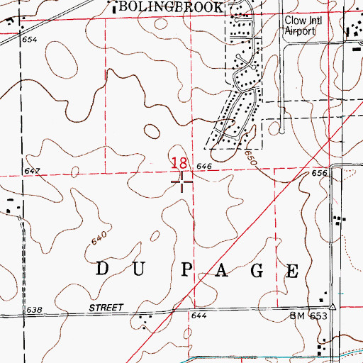 Topographic Map of Indian Chase Meadows, IL