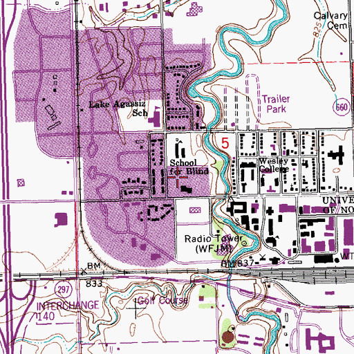 Topographic Map of Brannon Hall, ND