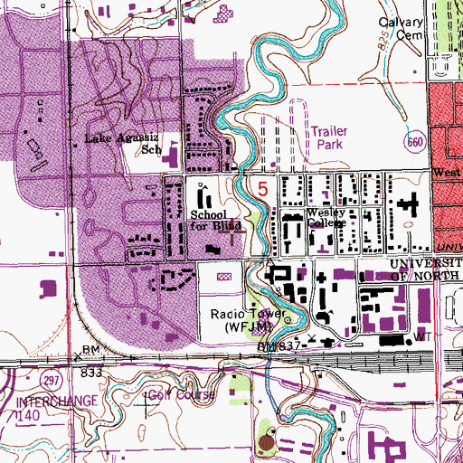 Topographic Map of Noren Hall, ND