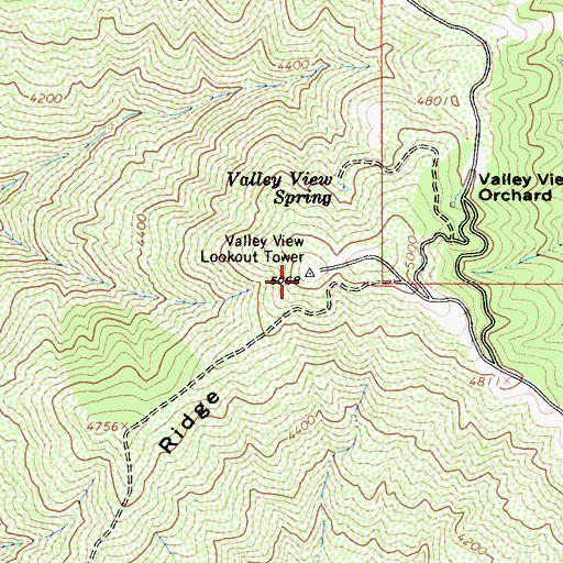 Topographic Map of Valley View Mountain, CA
