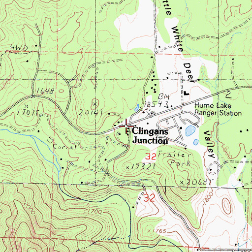 Topographic Map of Clingans Junction, CA