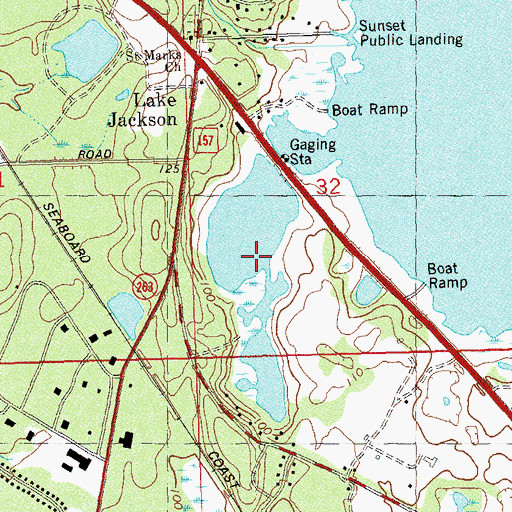 Topographic Map of Little Lake Jackson, FL
