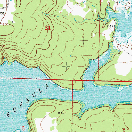 Topographic Map of Carlton Landing, OK