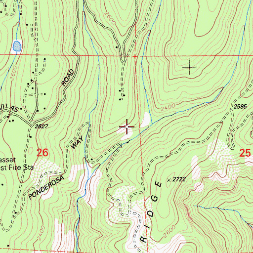 Topographic Map of Middle Branch Mud Creek, CA