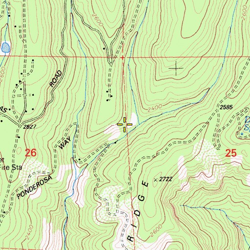 Topographic Map of Middle Branch Mud Creek, CA