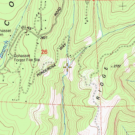 Topographic Map of West Branch Mud Creek, CA