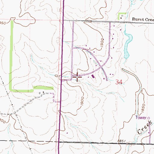 Topographic Map of Brentwood Adventist Christian School, ND