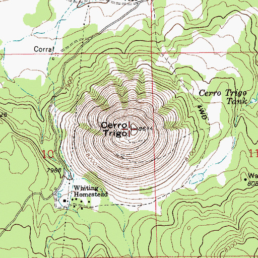 Topographic Map of Cerro Trigo, AZ