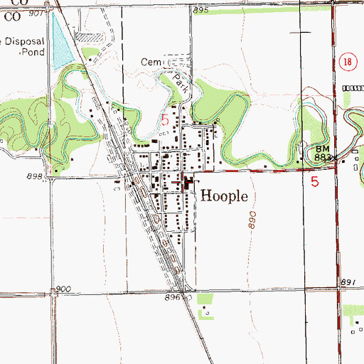 Topographic Map of Valley - Edinburgh Elementary School - Hoople, ND